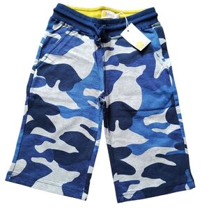 Boden Boys 200% Cotton Blue and Gray Camo Knit Shorts